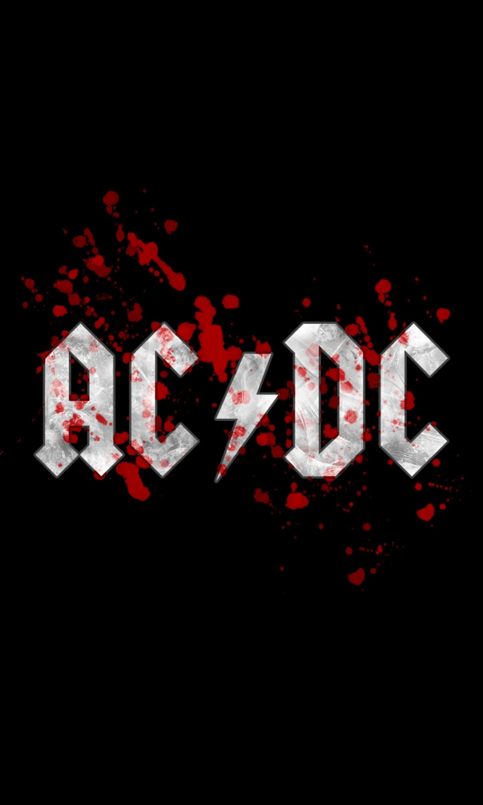 Un primer plano de un fondo negro con el logotipo de ac dc en rojo y blanco (acdc, banda, música, roca)