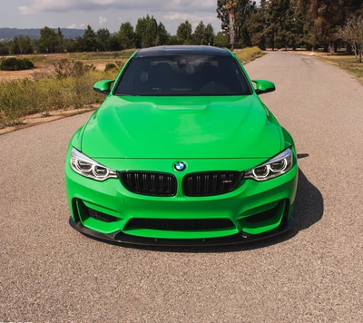 Tuned Green BMW M3 F80 Sedan on Open Road