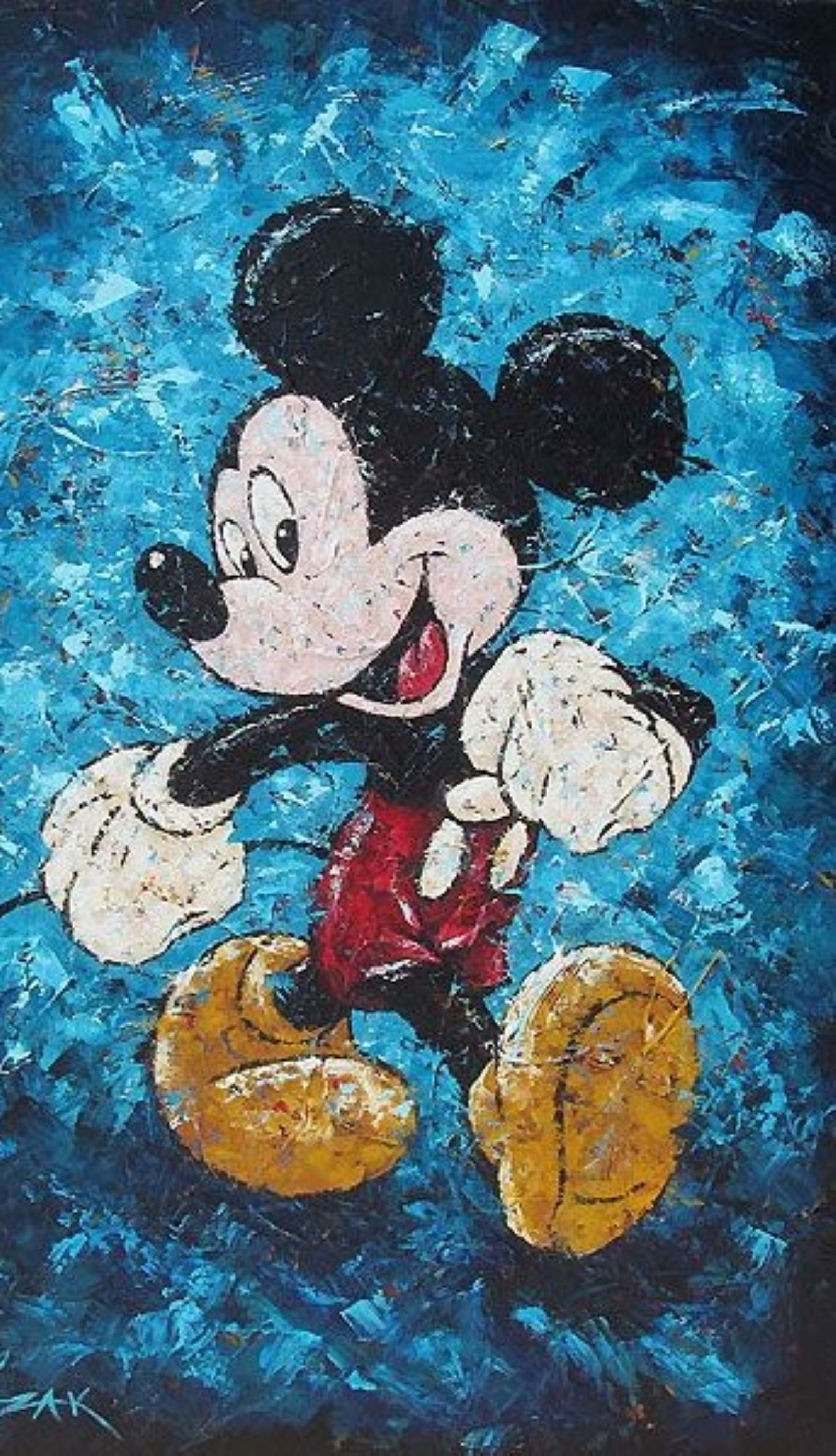 Mickey mouse painting on canvas (art, comics)