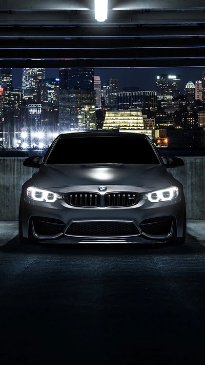 bmw, coche, f80, vista frontal, gris