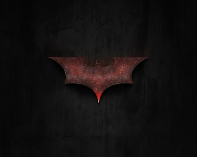 Rusty Batman Logo on Dark Background