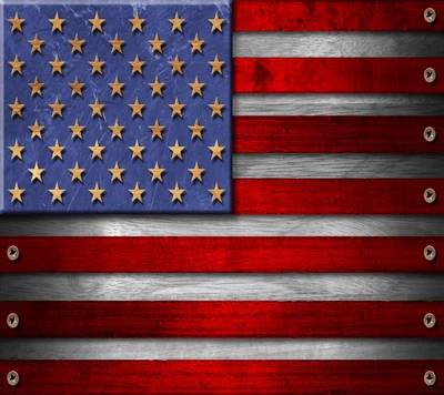 Bunter abstrakter USA-Flagge auf Holztextur