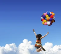 girl, globos wallpaper