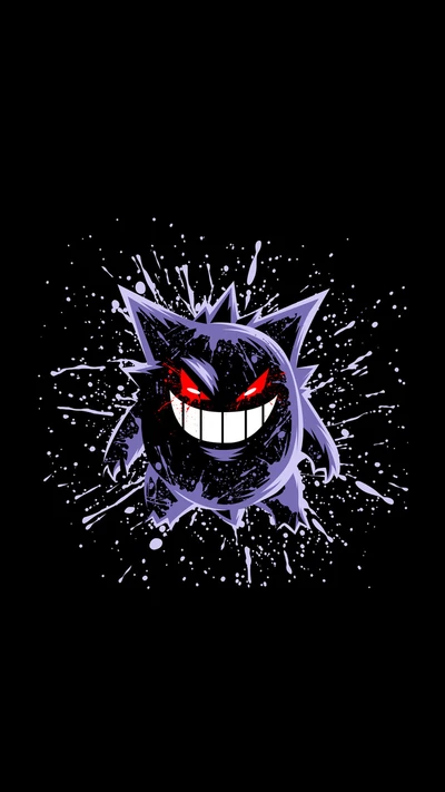 amoled, gengar, minimaliste, pokémon, pokemon