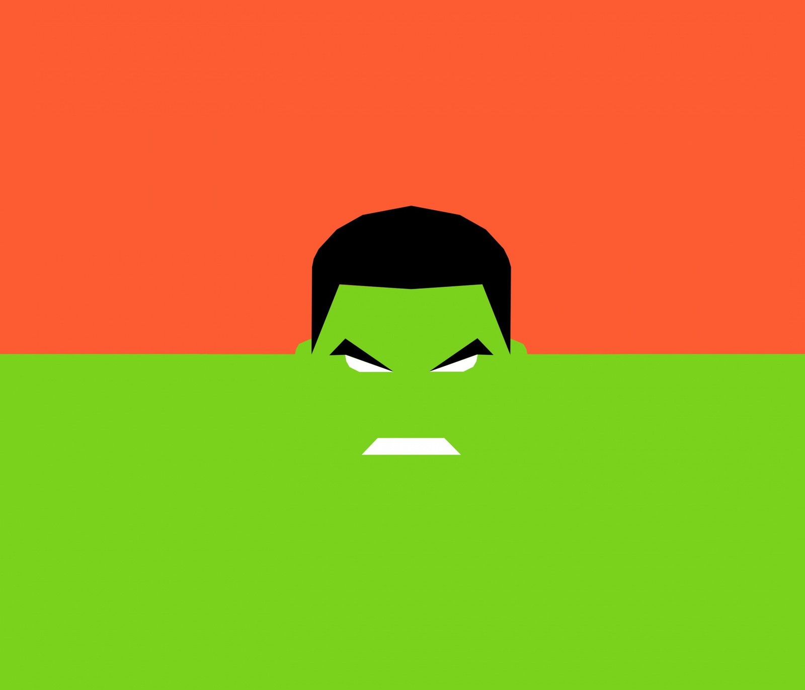 Un dessin animé d'un homme au visage vert se penchant sur une table verte (des dessins animés, hulk)