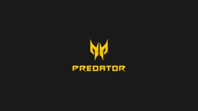 Logo Acer Predator en jaune gras sur fond noir.