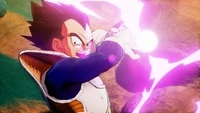 Vegeta unleashes a powerful energy attack in Dragon Ball Z: Kakarot.