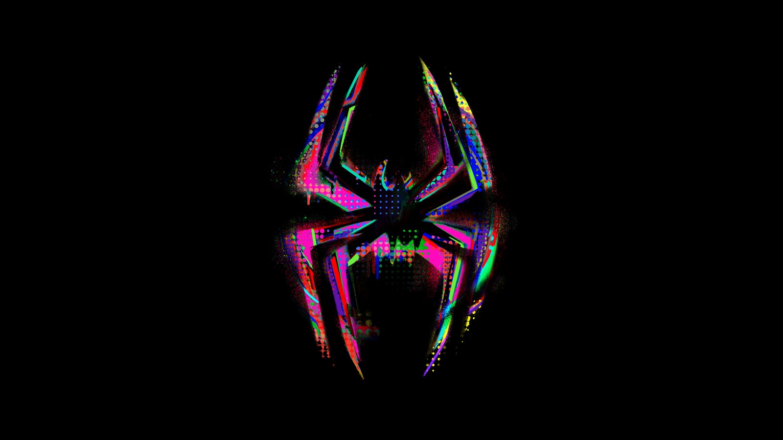 spider man across the spider verse, cover art, 5k, 8k, black background wallpaper