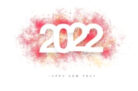 Vibrant Celebration of 2022: Happy New Year on a White Background