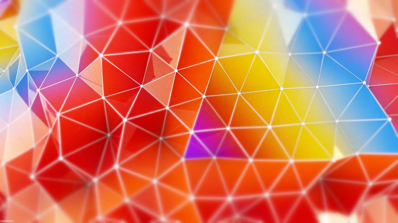 Fondo abstracto de formas poligonales coloridas con luz brillante (colorido, triángulos, geométrico, multicolor, poligonal)