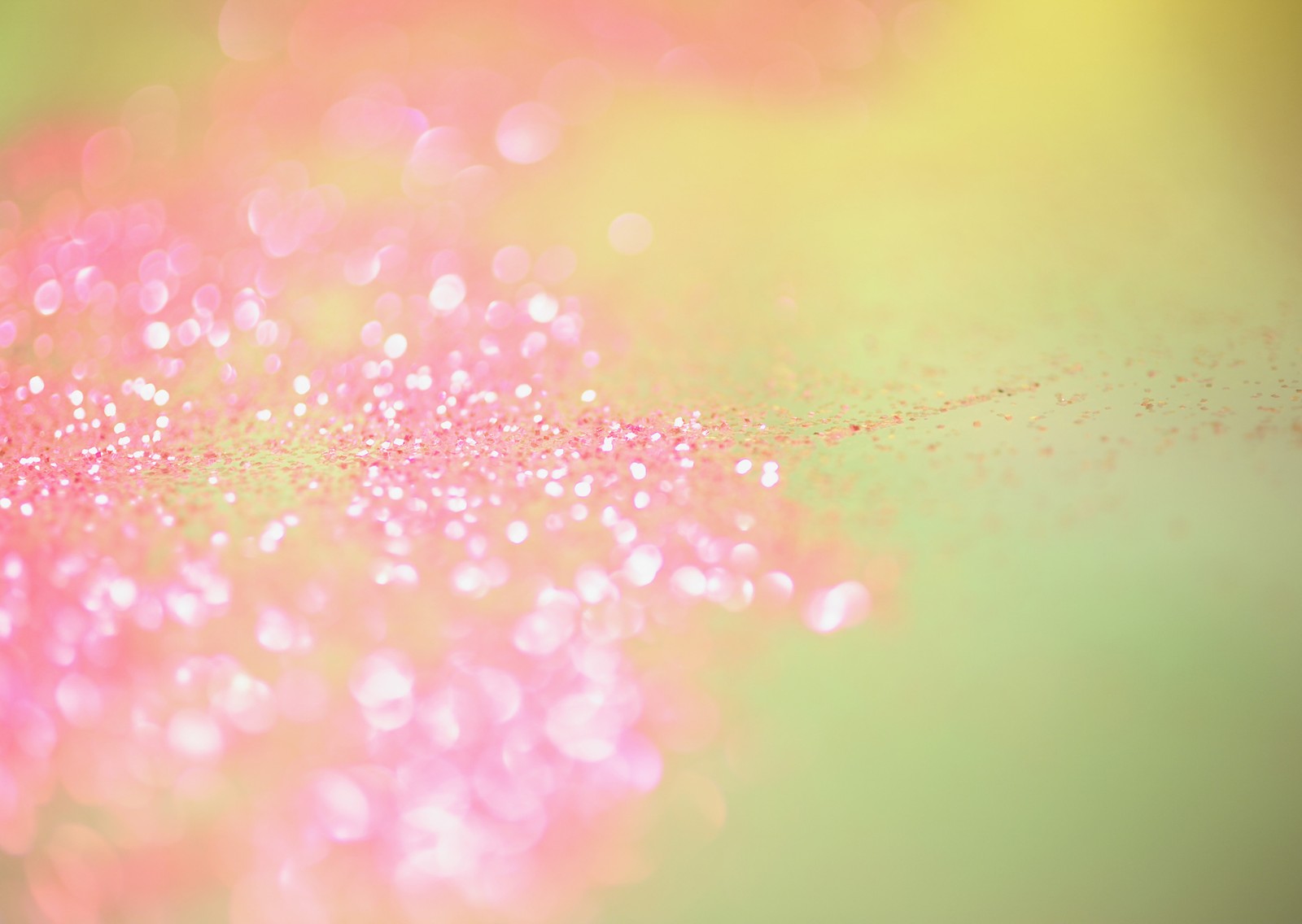 There is a pink and yellow background with a blurry image of a flower (romance, pink, green, light, water)