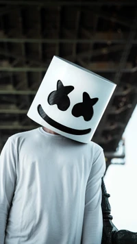 диджей, лицо, marshmello, улыбка