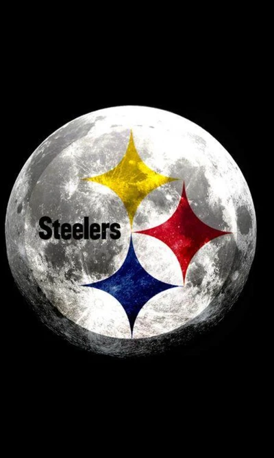 Pittsburgh Steelers-Logo vor einem Vollmond-Hintergrund