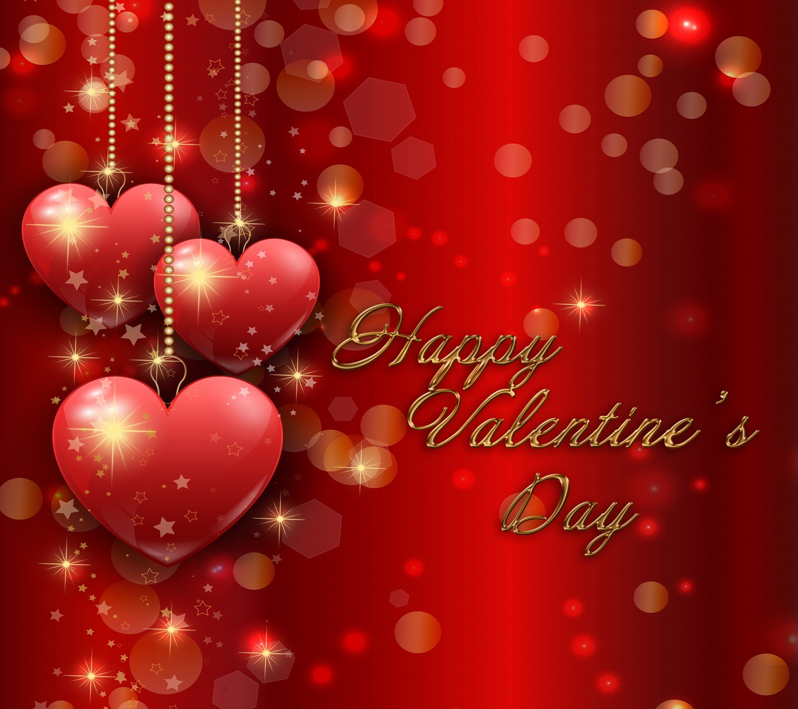 Valentines day background with hearts and stars (day, heart, love, romantic, valentine)