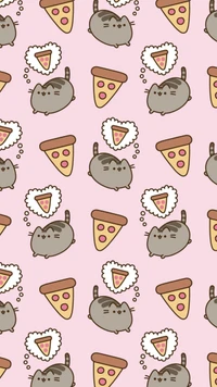 pizza, pusheen wallpaper