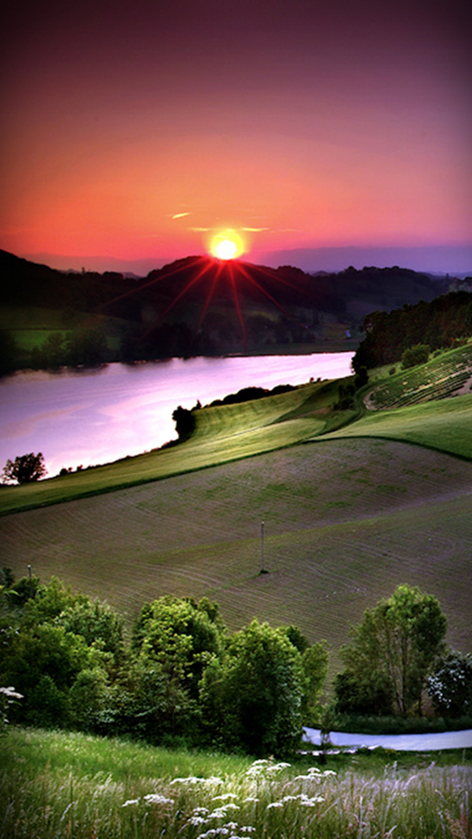 Lade atemberaubend, paradies, frühling, sonnenuntergang Hintergrund herunter