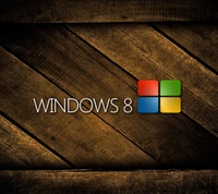 Windows 8 Logo on Rustic Wooden Background