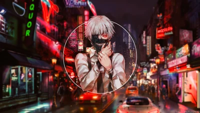 cidade noturna, tokyo ghoul, anime, papel de parede 4k