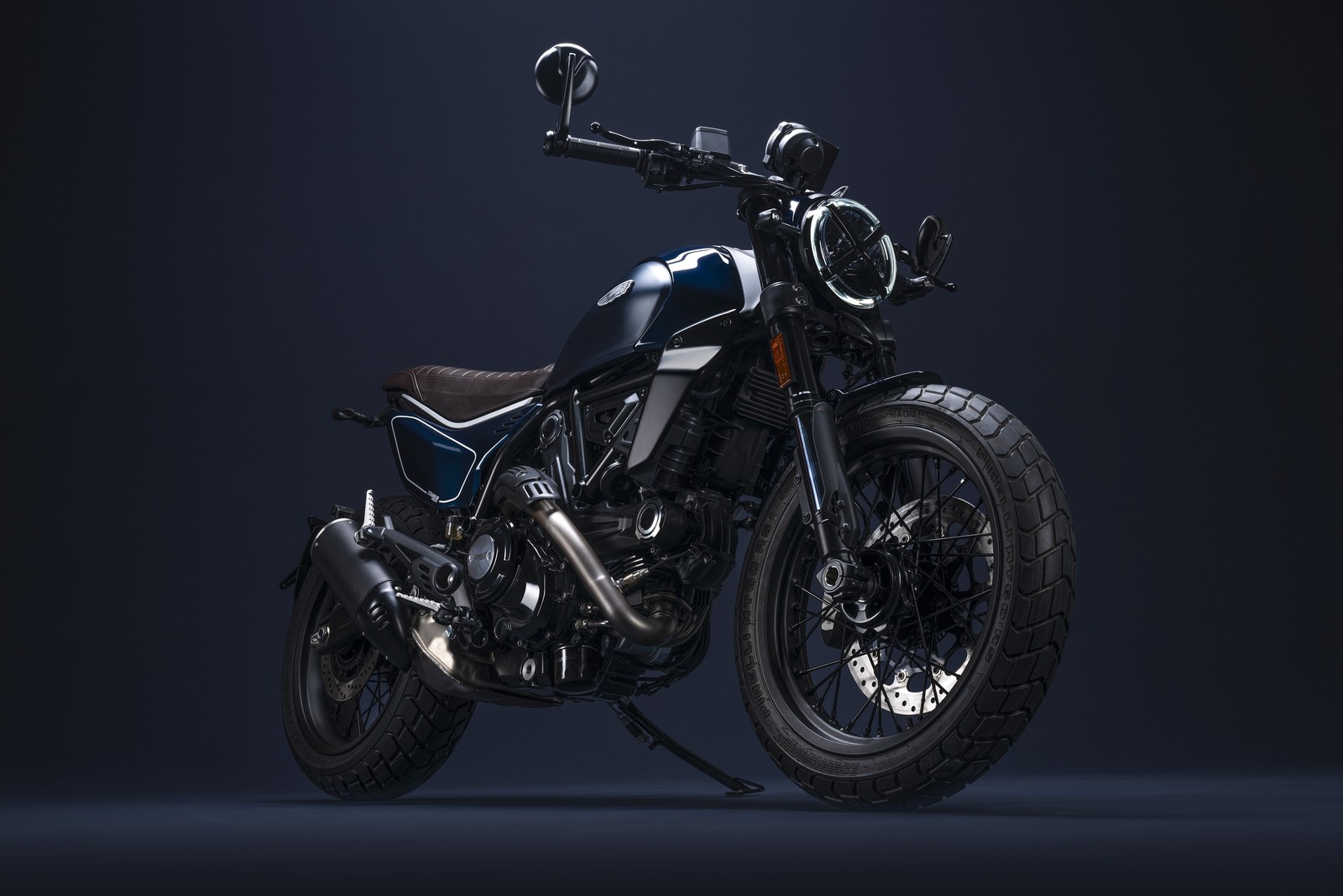 Download ducati scrambler nightshift, 2023, dark background, bikes, 4k wallpaper for free