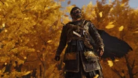 Jin Sakai: The Samurai of Tsushima Amidst Autumn Leaves