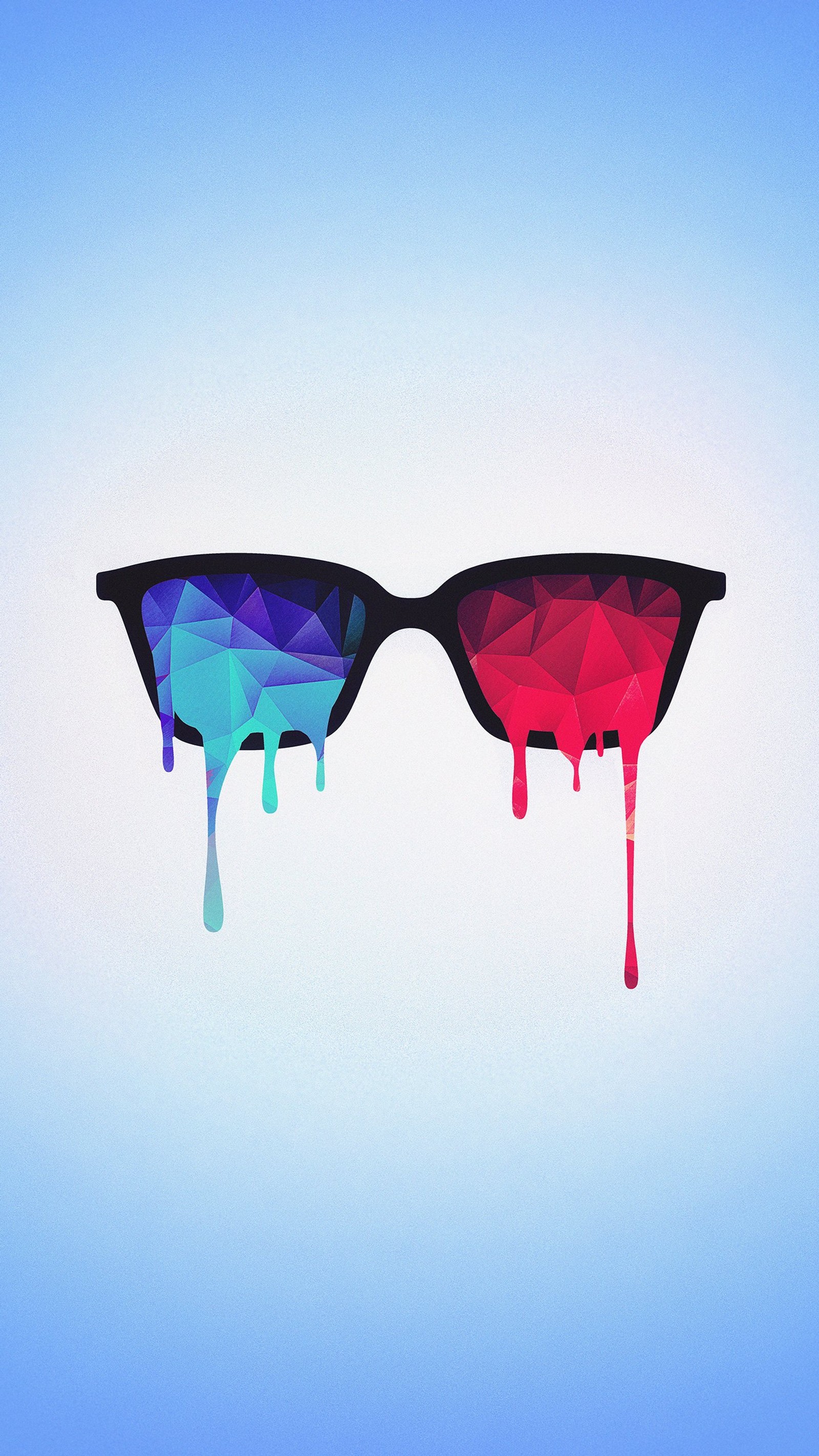 There are two glasses with a colorful liquid drip on them (ios, glasses, table, cloud, liquid)