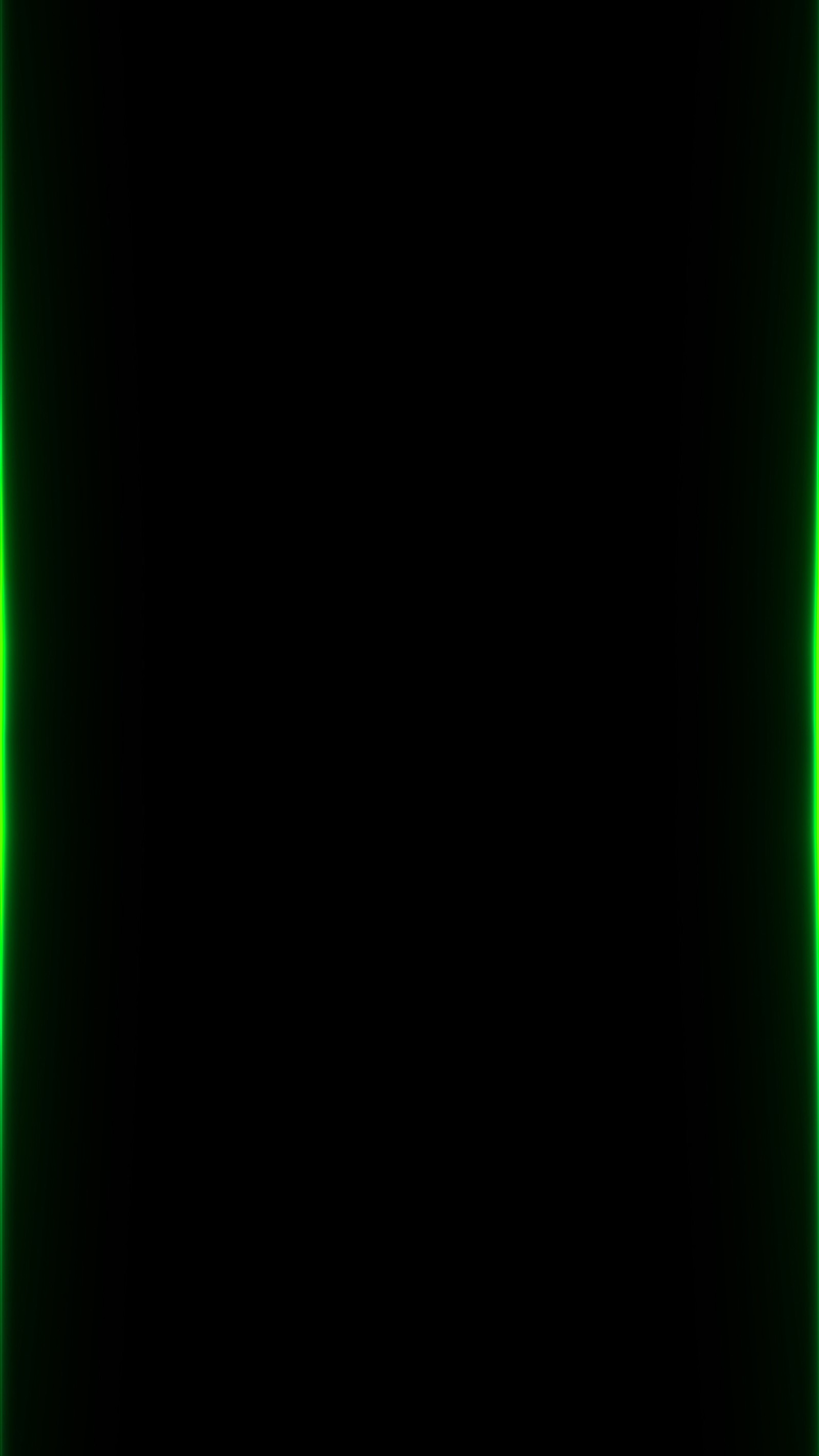 A close up of a green neon frame on a black background (edge, edge wallpaper, galaxy s7 edge, s7, samsung)