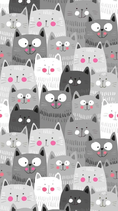 chat, gris, motif