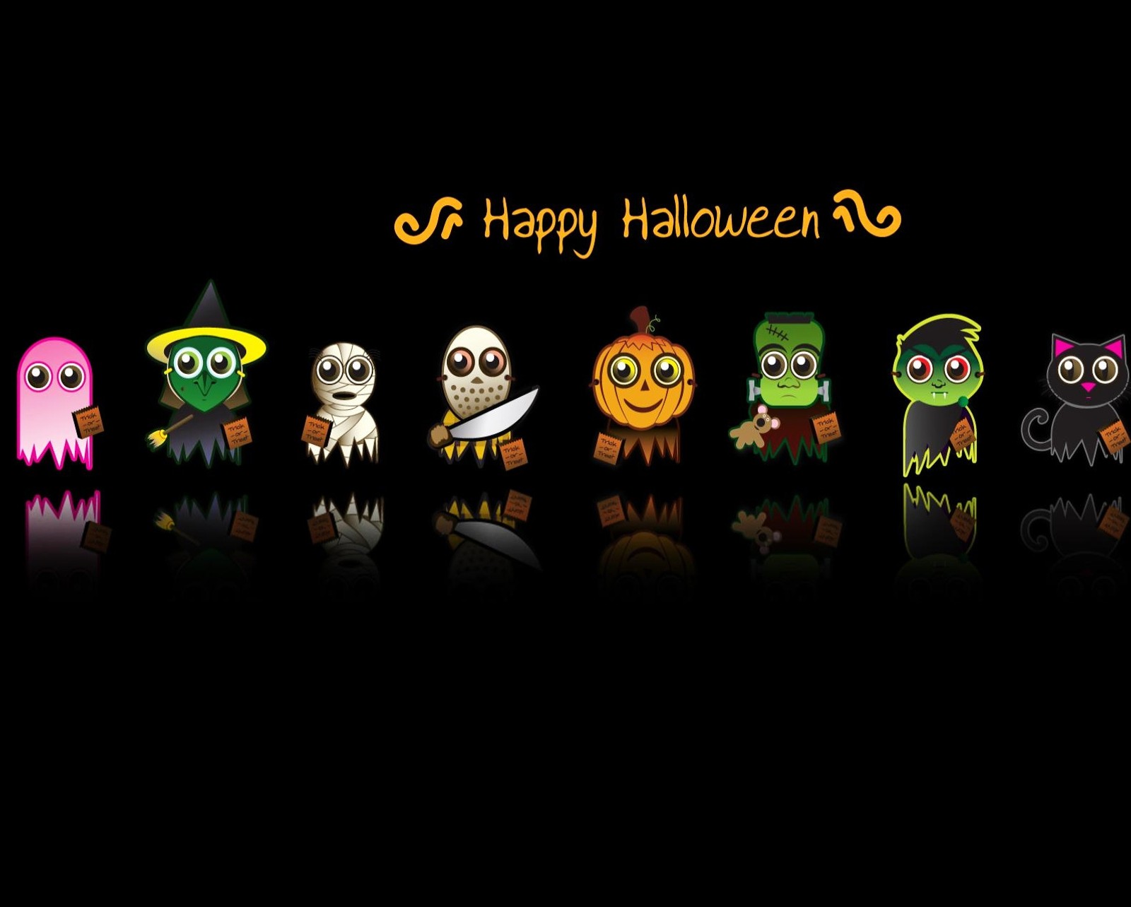 black, cartoon, games, pumpkin Download Wallpaper