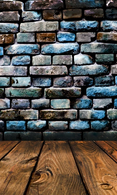 colored bricks wall, planks background