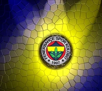 Logo del Club Deportivo Fenerbahçe sobre un fondo de mosaico