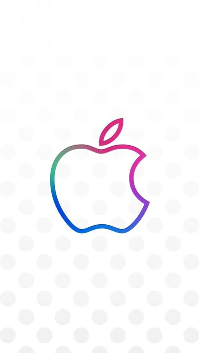 Colorful Apple Icon on a White Background