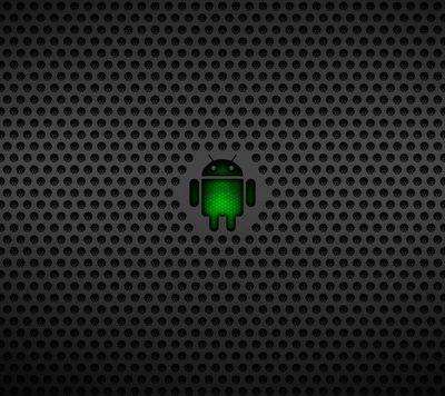 Ícone do robô Android verde em um fundo texturizado preto