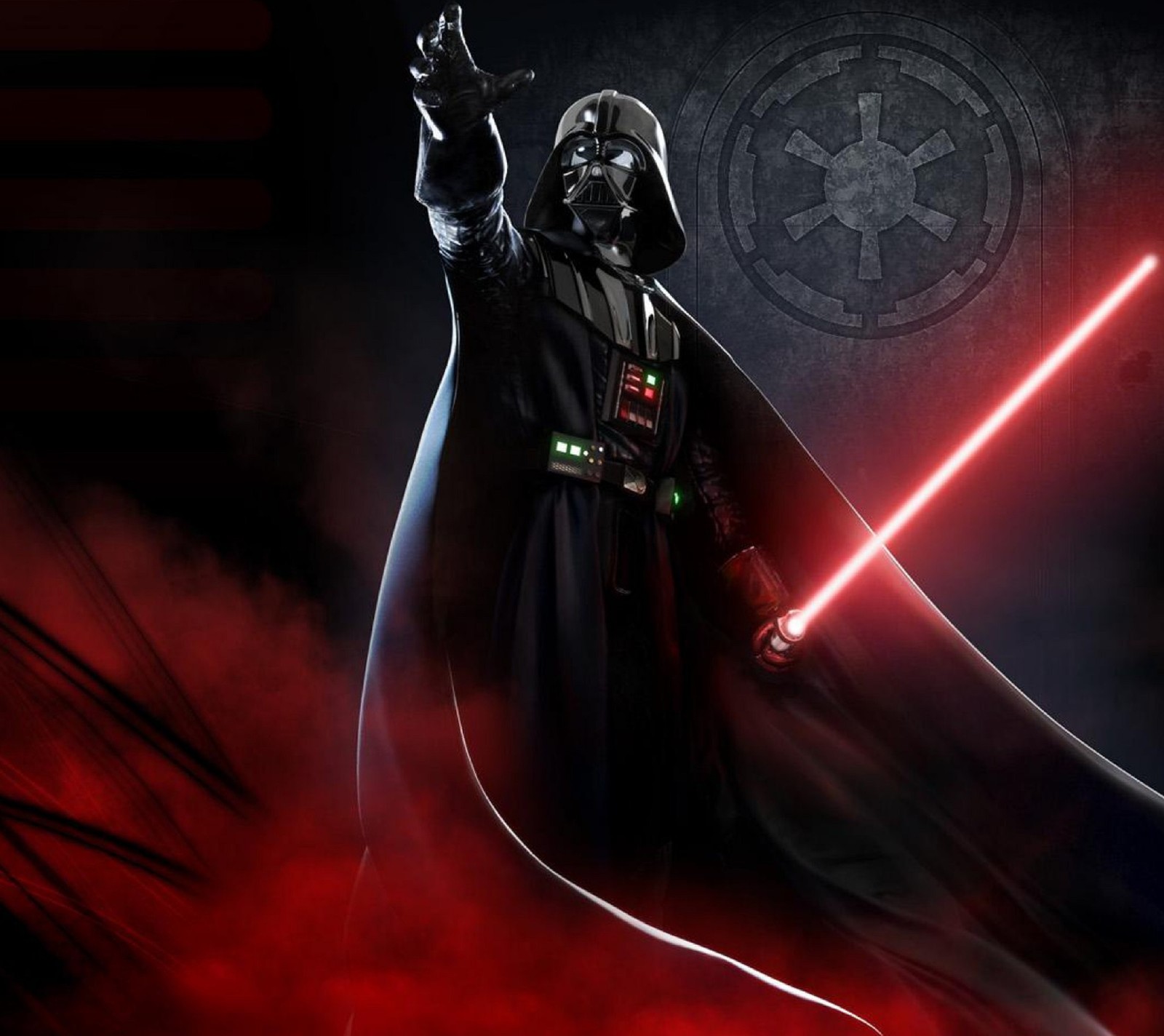 Darth vader com sabre de luz no escuro (darth, sabre de luz, lightsaber, senhor, skywalker)