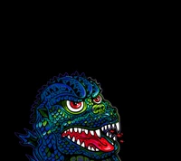 Illustration de monstre 8 bits psychédélique avec des couleurs vives