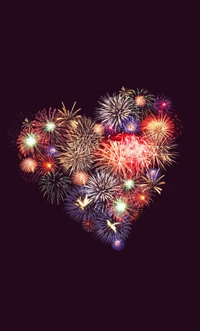 fire, fireworks, heart