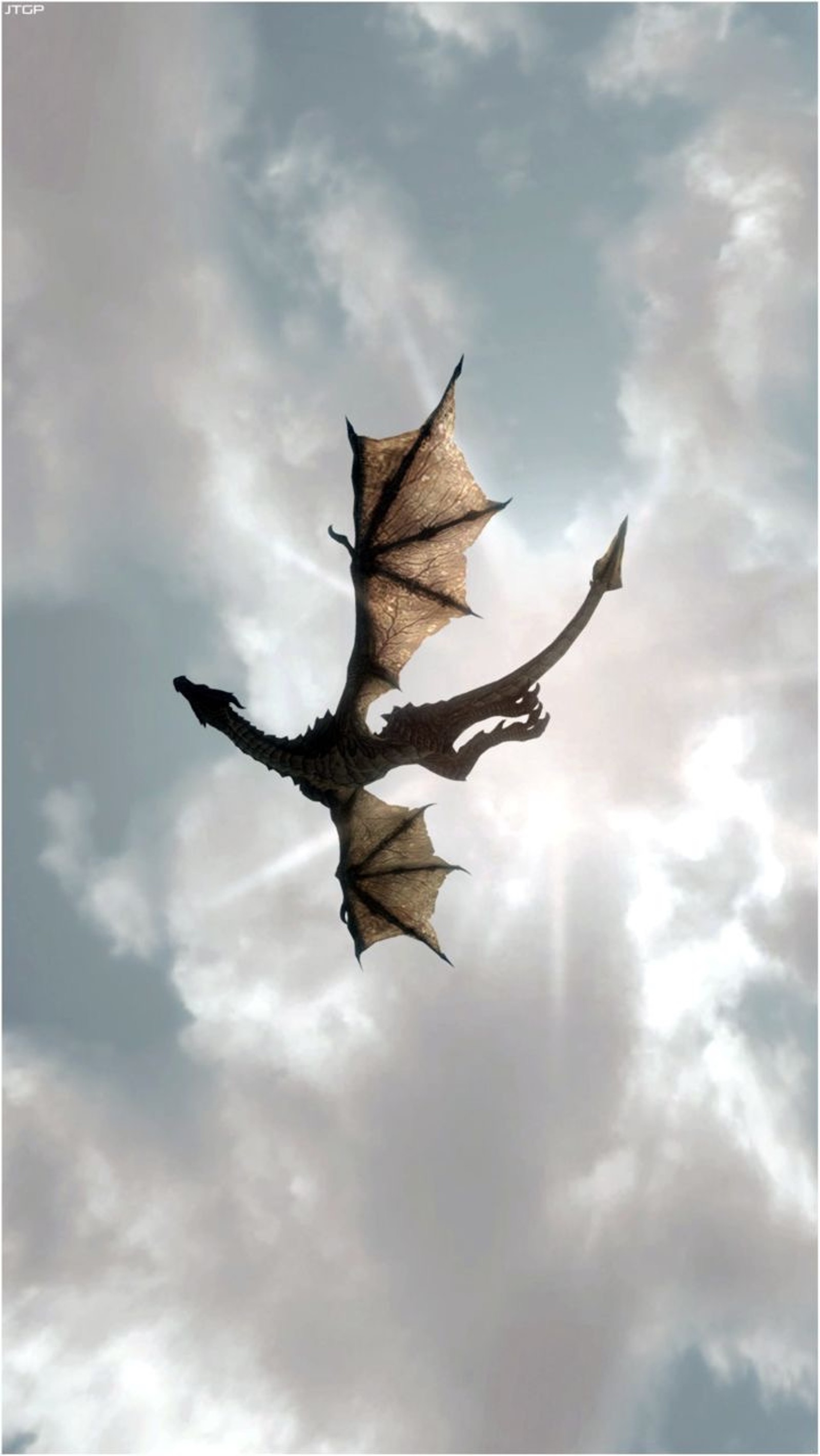 Un dragon volant dans les airs avec les ailes déployées (dragon, fantaisie, game of thrones)