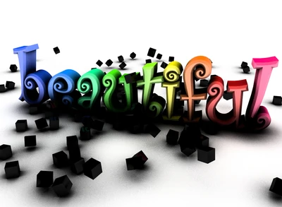 Colorful Abstract Typography with Cubes