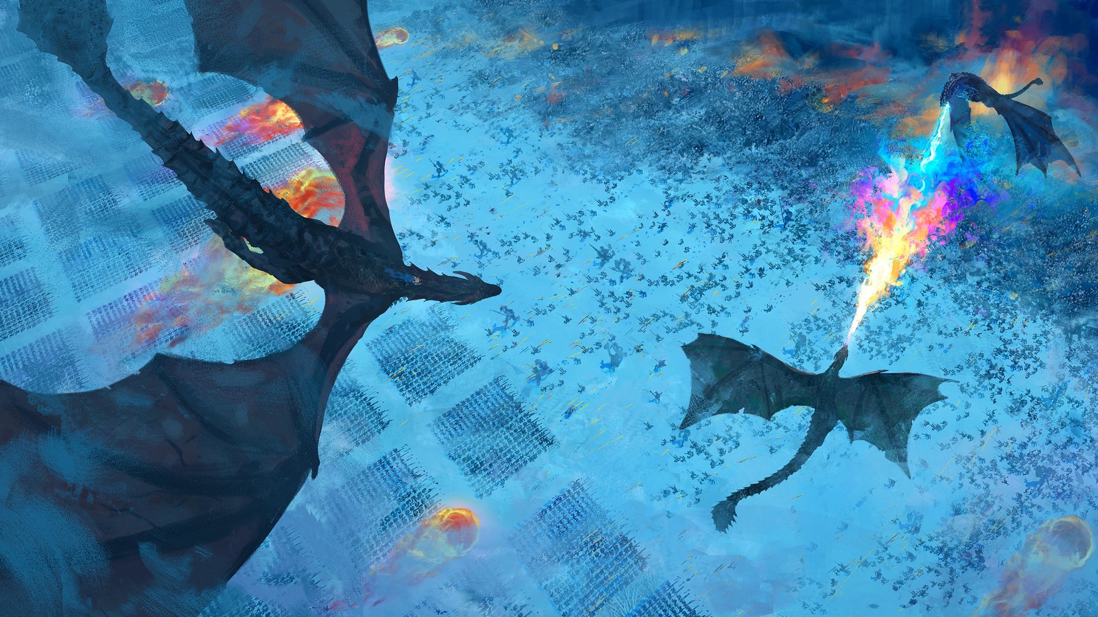 game of thrones, dragon, battle wallpaper