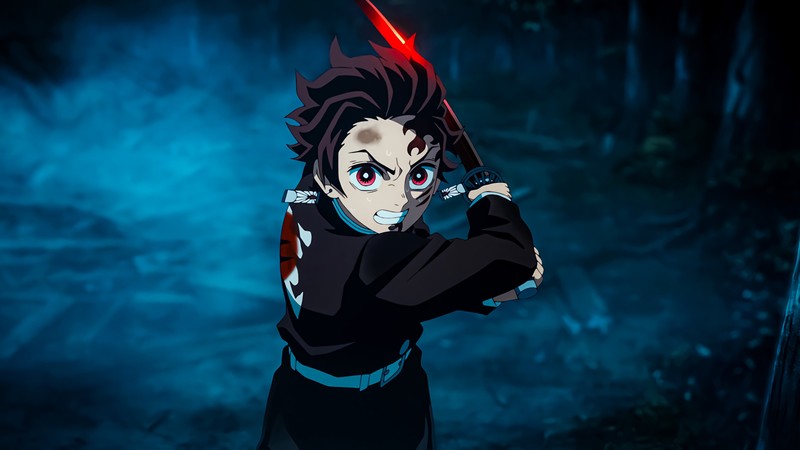 Мужчина с мечом в темном лесу (убийца демонов кимэцу но яиба, demon slayer kimetsu no yaiba, сезон 3, season 3, tanjiro kamado)