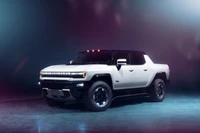 GMC Hummer EV: Futuristic Electric Pickup in Sleek White Finish