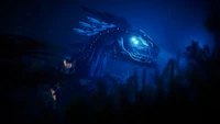 Clawstrider emerge em um mundo subaquático místico - Horizon Forbidden West papel de parede 4K