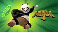 kung fu panda 4, oficial, cartaz de filme, po kung fu panda, fundo verde