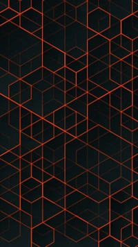 Red Geometric Patterns on a Dark Background