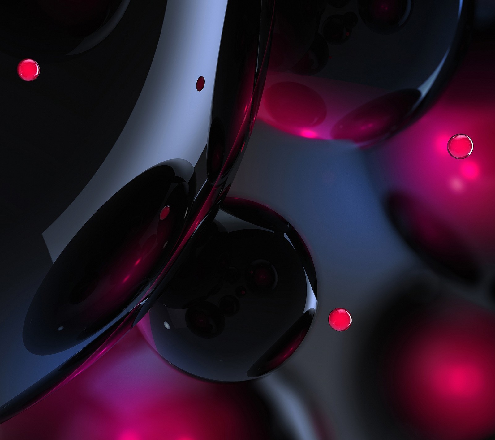 A close up of a bunch of red balls with red lights (black, dark, default, glass, lenovo)