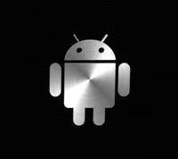 android, schwarz, metallisch