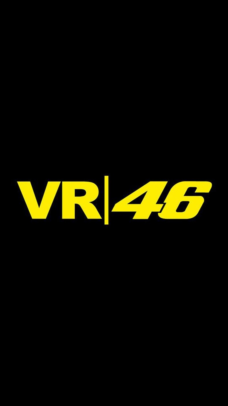 Близкий план желтого логотипа vr 46 на черном фоне (валентино росси, valentino rossi, логотип валентино росси, vr46)