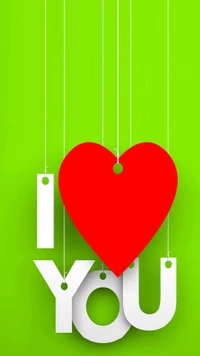 background, green, heart, letter, love wallpaper