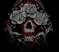 y rosas, calavera