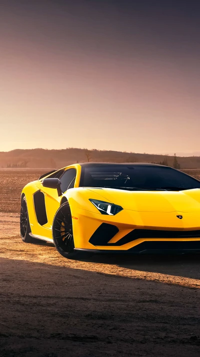 aventador s, lamborghini, supercarro, luxo, amarelo