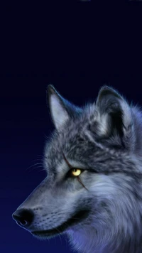 Scarred Wolf with Glowing Eyes